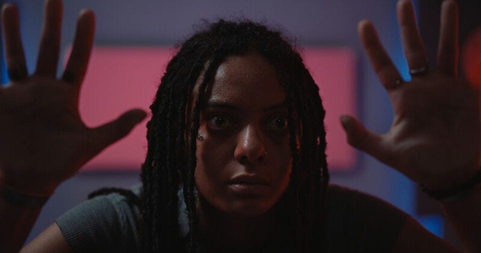 “Scene from Decibel, a sci-fi horror film intertwining music and terror.” “Scene from Decibel, a sci-fi horror film intertwining music and terror.”