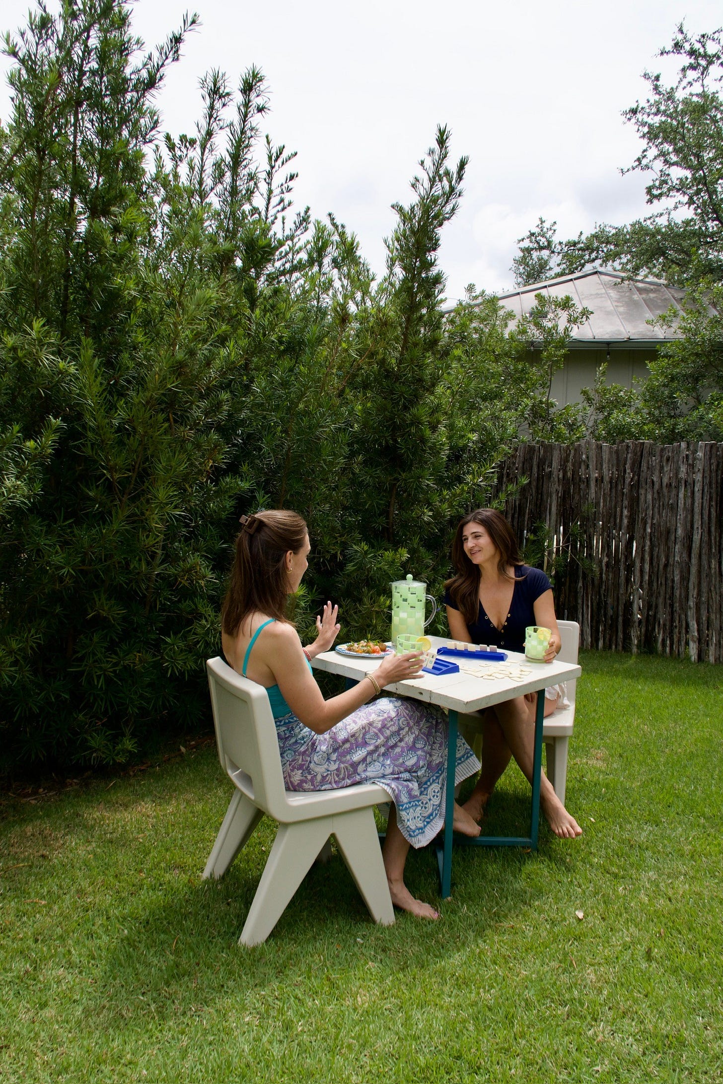 The Wayback, Austin: friends at a table on the lawn The Wayback, Austin: friends at a table on the lawn