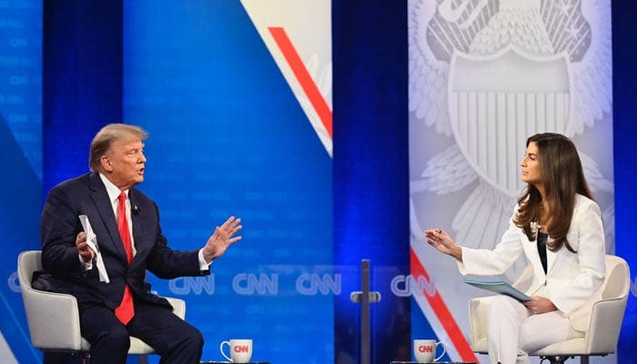 Trump repeats false claims of rigged election on CNN Town Hall