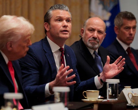 Pete Hegseth speaks at a cabinet meeting.