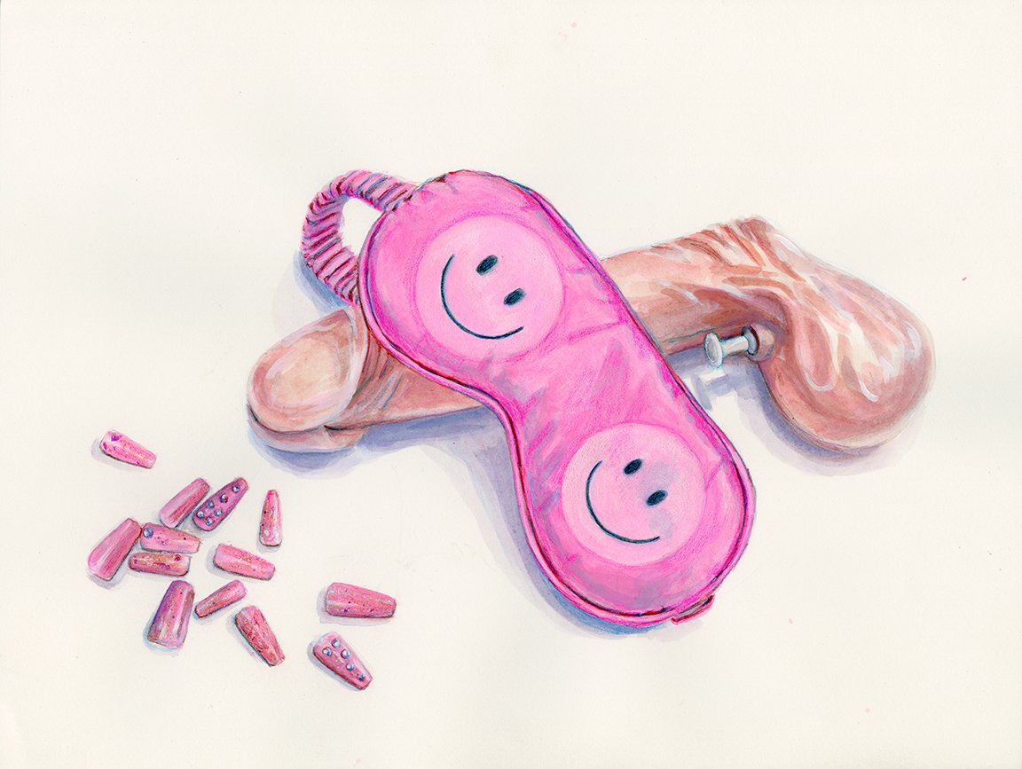 "Double Smiles," 
watercolor and gouache on Arches paper
, 12 x 16 ins. 