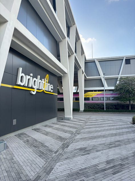 Brightline inside the train and exterior