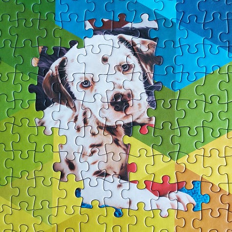 Trefl Doggy Friendship and Cubic Gradient Jigsaw Puzzle Mash-up Pics