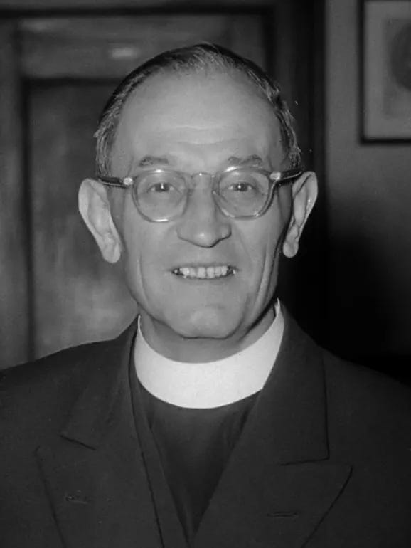 martin niemoller; white man with glasses in clerical collar