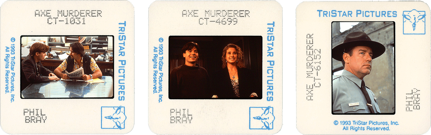 SO I MARRIED AN AXE MURDERER slides; courtesy of TriStar Pictures, Photos by Phil Bray. SO I MARRIED AN AXE MURDERER slides; courtesy of TriStar Pictures, Photos by Phil Bray.