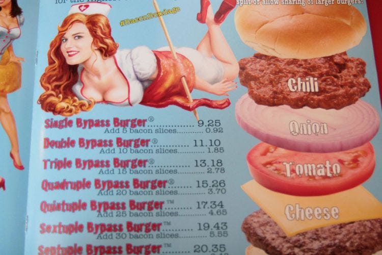 Heart Attack Menu Burgers Heart Attack Menu Burgers