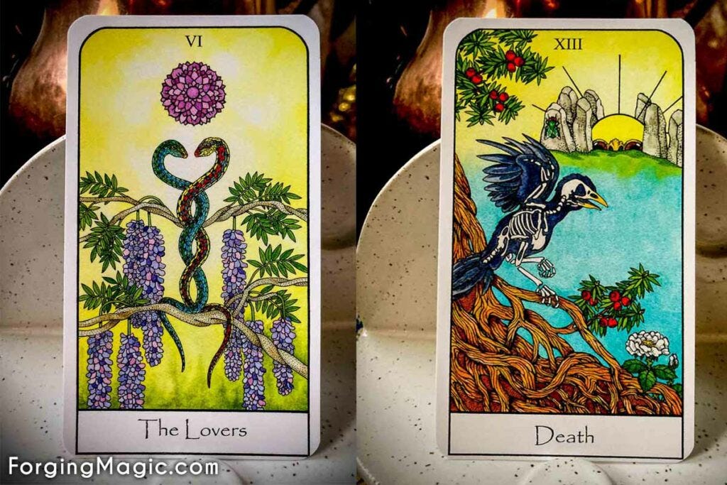 Lovers and Death Cards from Nature Spirit Tarot Lovers and Death Cards from Nature Spirit Tarot