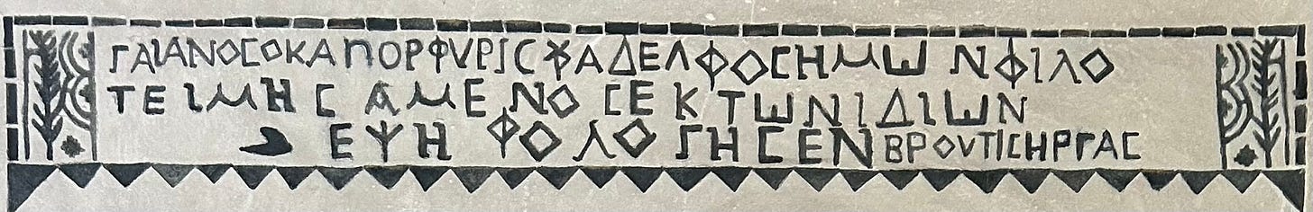 Professional photograph of The Megiddo Mosaic recreation Professional photograph of The Megiddo Mosaic recreation