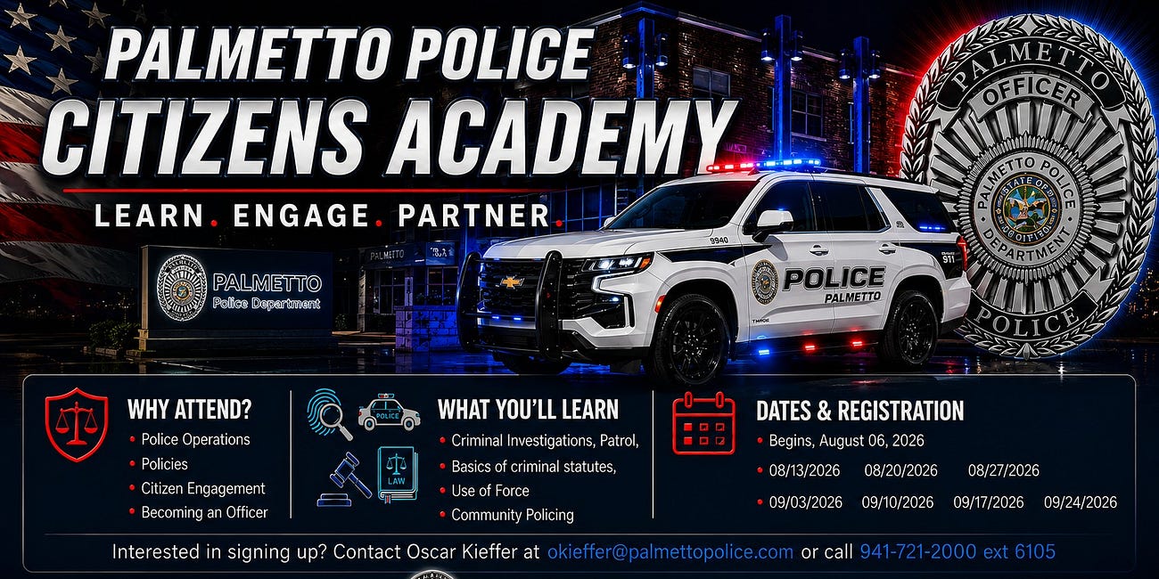 Palmetto Police Department Opens Registration for 2026 Citizens Academy