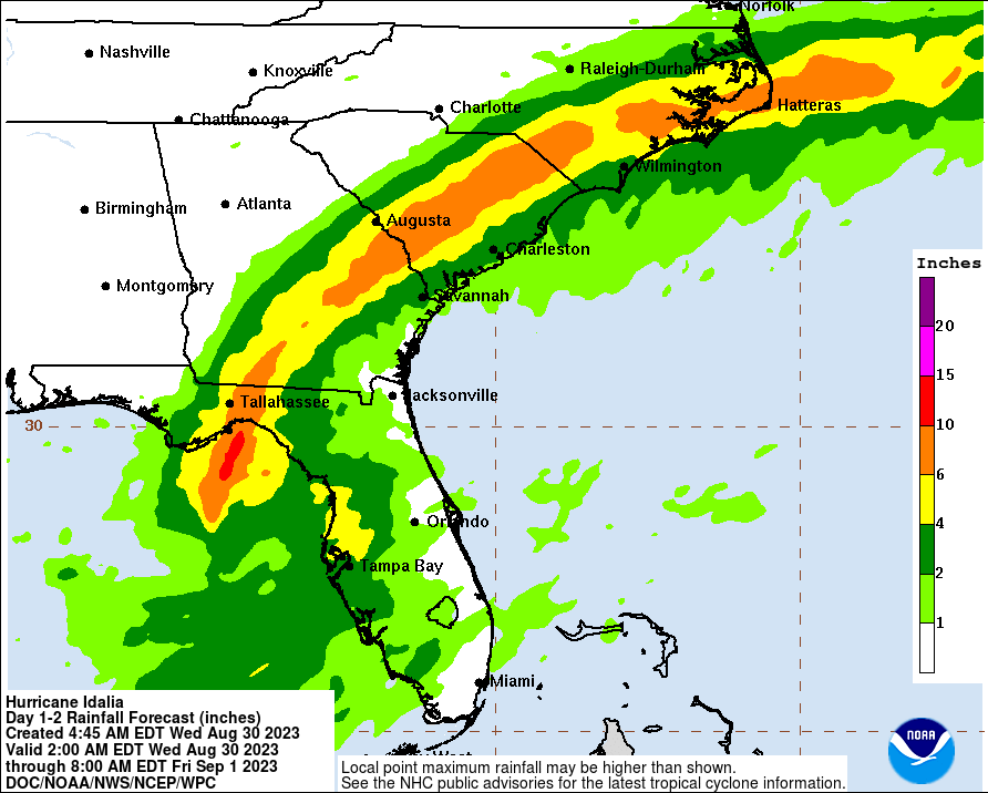 [Image of WPC QPF U.S. rainfall potential]