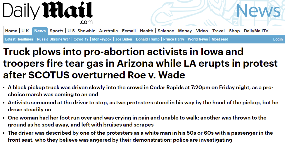 Snup from Daily Mail website-pic of headline