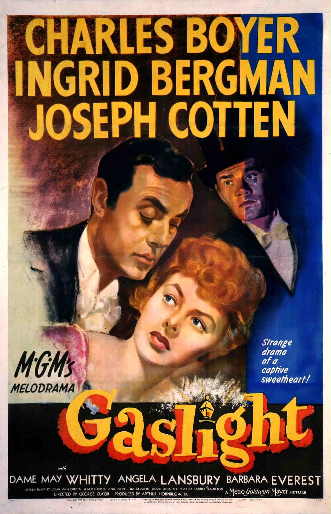 Gaslight (1944) One-Sheet poster featuring Joseph Cotten as Brian ...