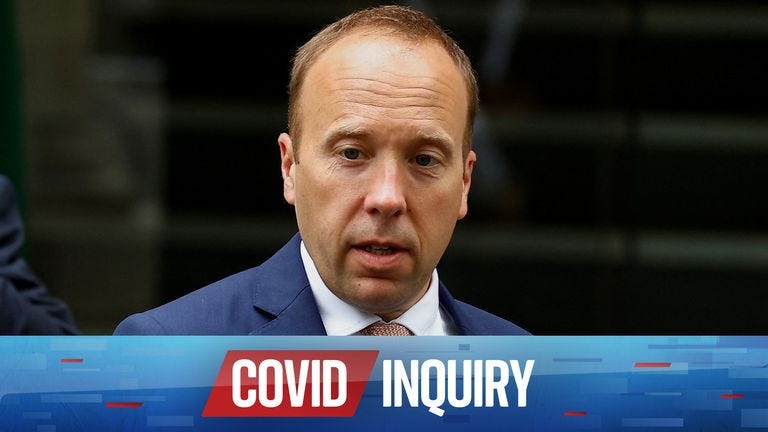 PREVIEW

XML
Former British Health Secretary Matt Hancock leaves after testifying at the COVID-19 Inquiry, in London, Britain, June 27, 2023 REUTERS/Peter Nicholls