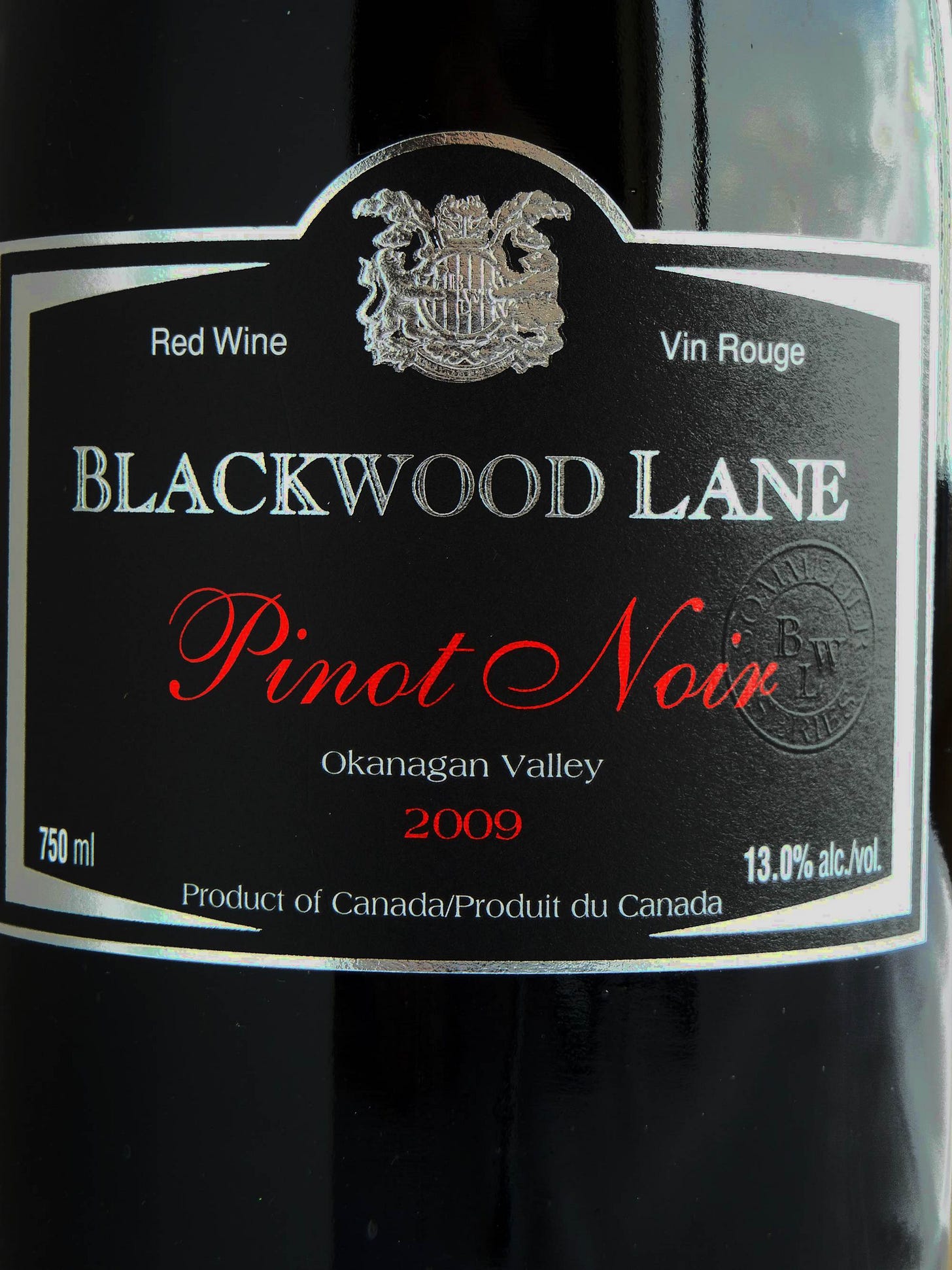 Blackwood Lane Pinot Noir 2009 Label - BC Pinot Noir Tasting Review 15