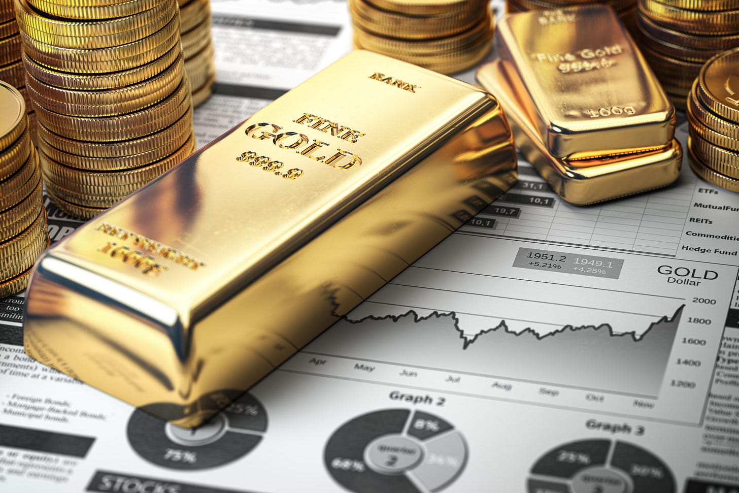 Image of gold bars financial concept