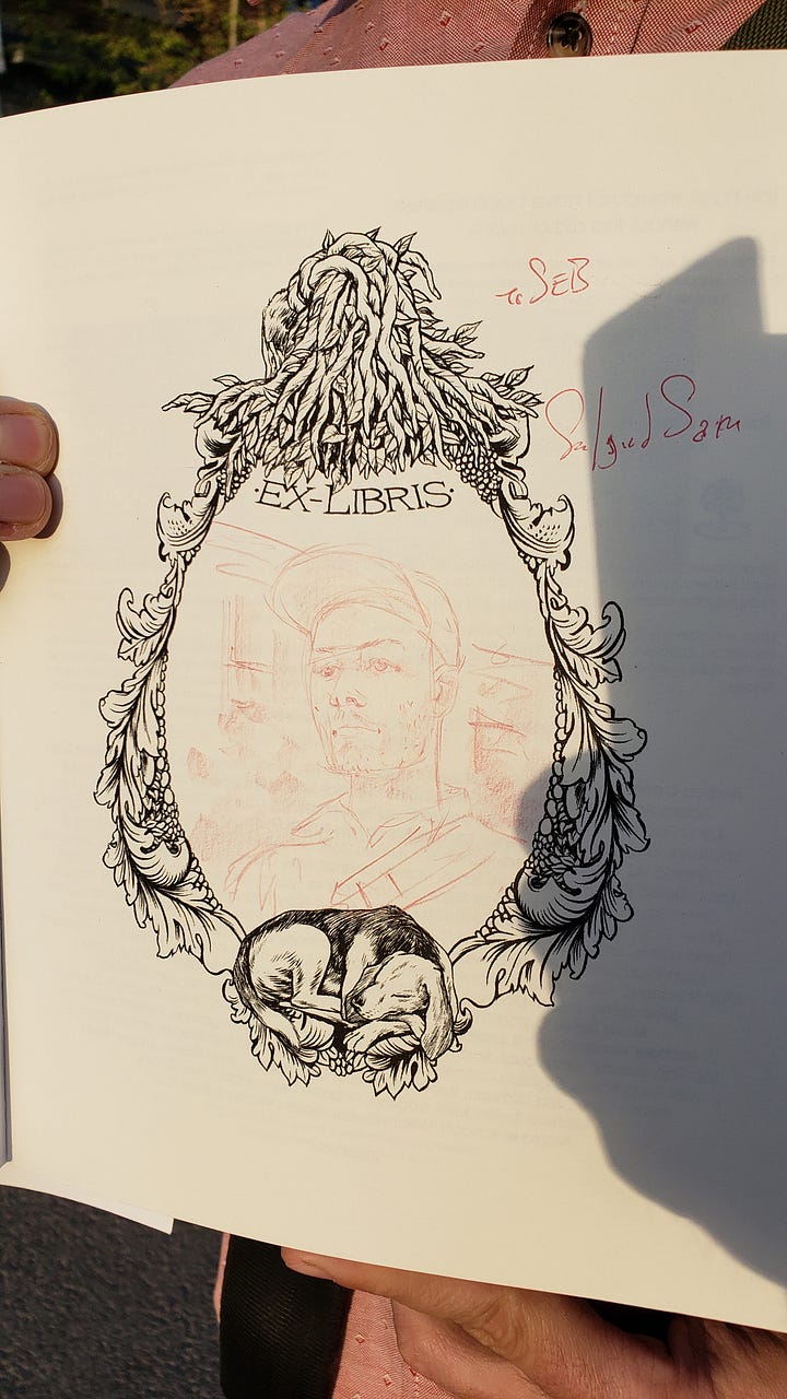 Shots of folks holding their copies of Dream Life, and the portraits I did of them in each