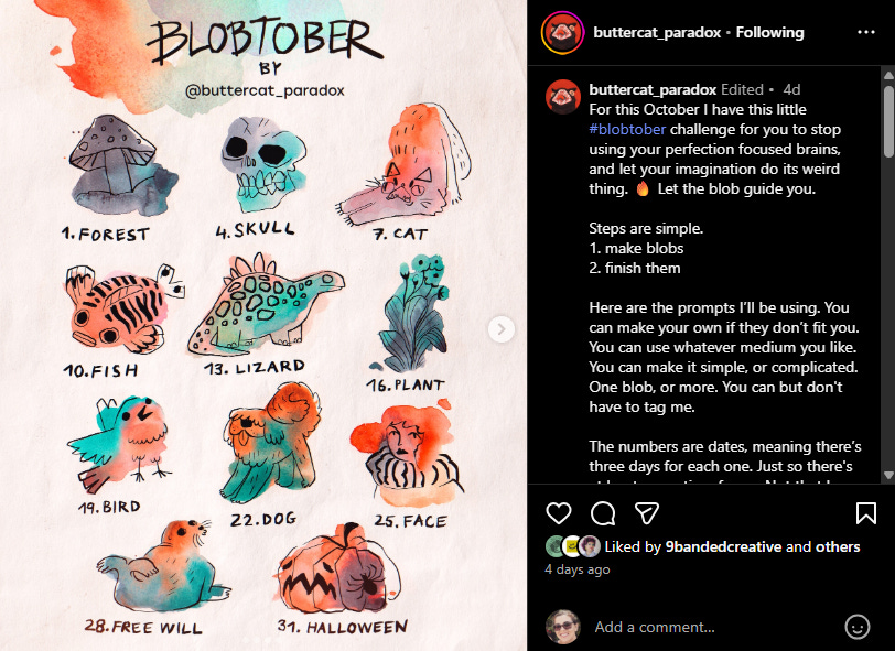 Blobtober Prompts Blobtober Prompts