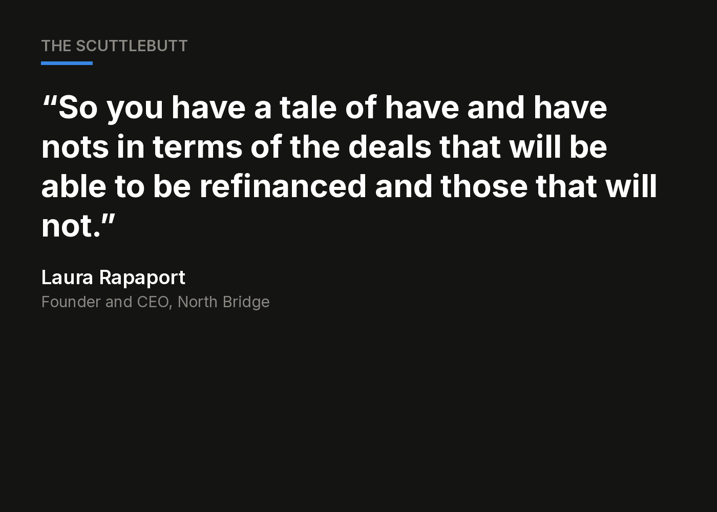 $1T of property debt was struck 500bps below today's rates — North Bridge CEO $1T of property debt was struck 500bps below today's rates — North Bridge CEO
