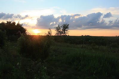 The farm sunsets can show up quite a ways North in the Summer