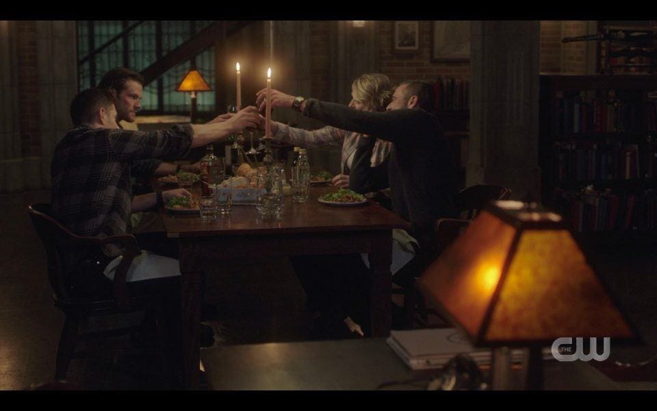 spn 1413 winchester family celebrating dinner together spn 1413 winchester family celebrating dinner together