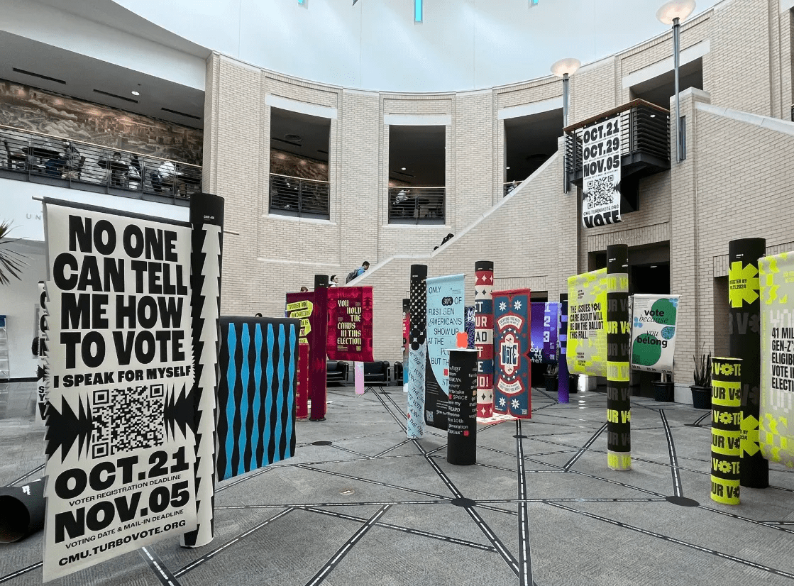 CMU Design’s Your Vote, Your Future” exhibition in the Cohon University Center