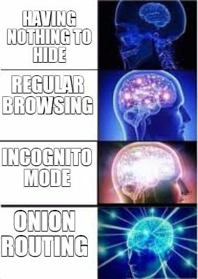 Meme Creator - Funny having nothing to hide Onion routing incognito mode regular browsing Meme ...