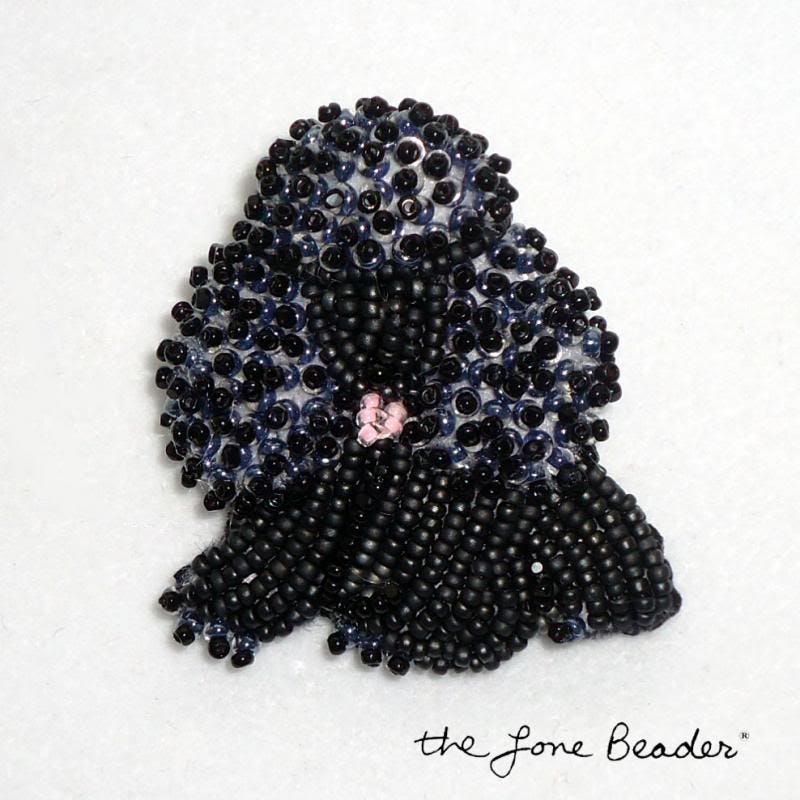 Black beaded poodle pin etsy bead embroidery beadwork seed beads Black beaded poodle pin etsy bead embroidery beadwork seed beads
