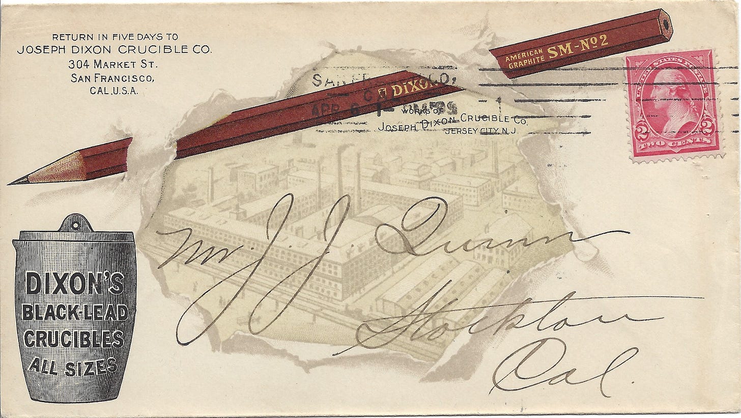 Fancy envelope with image of pencil