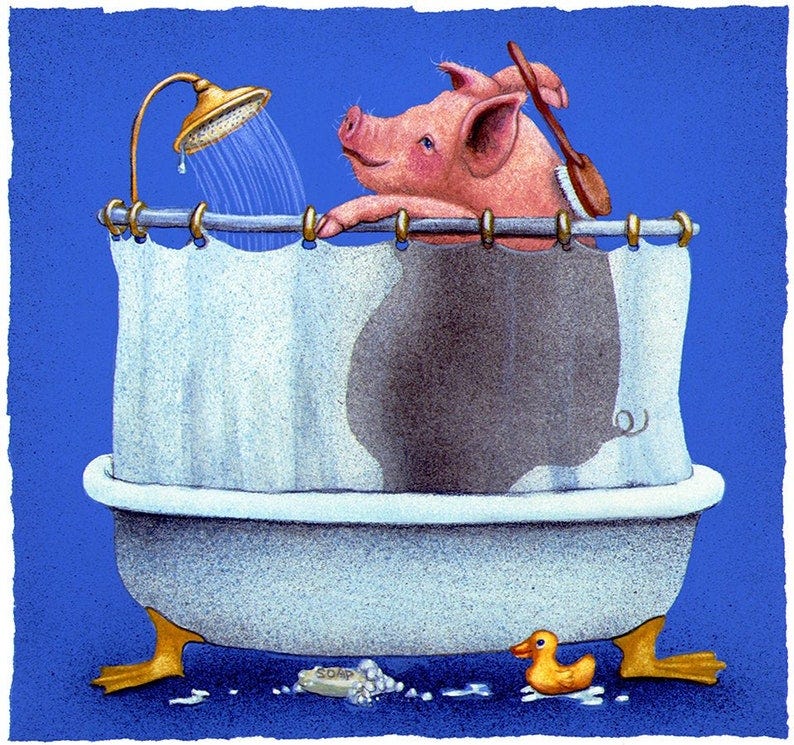 Will Bullas / signed art print / hogwash ... / animals / humor image 1