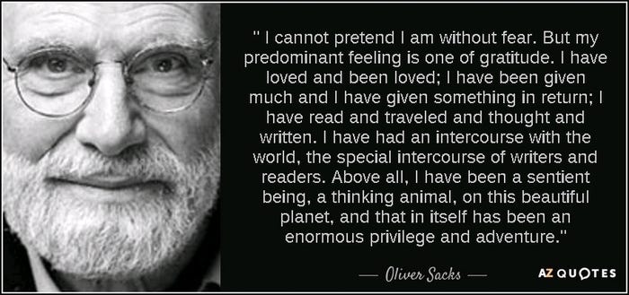 Gratitude Quotes by Oliver Sacks