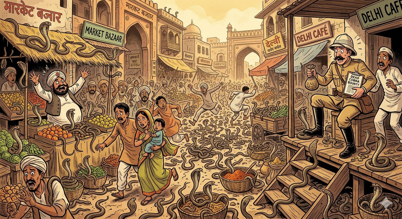 Snakes infest an Indian town