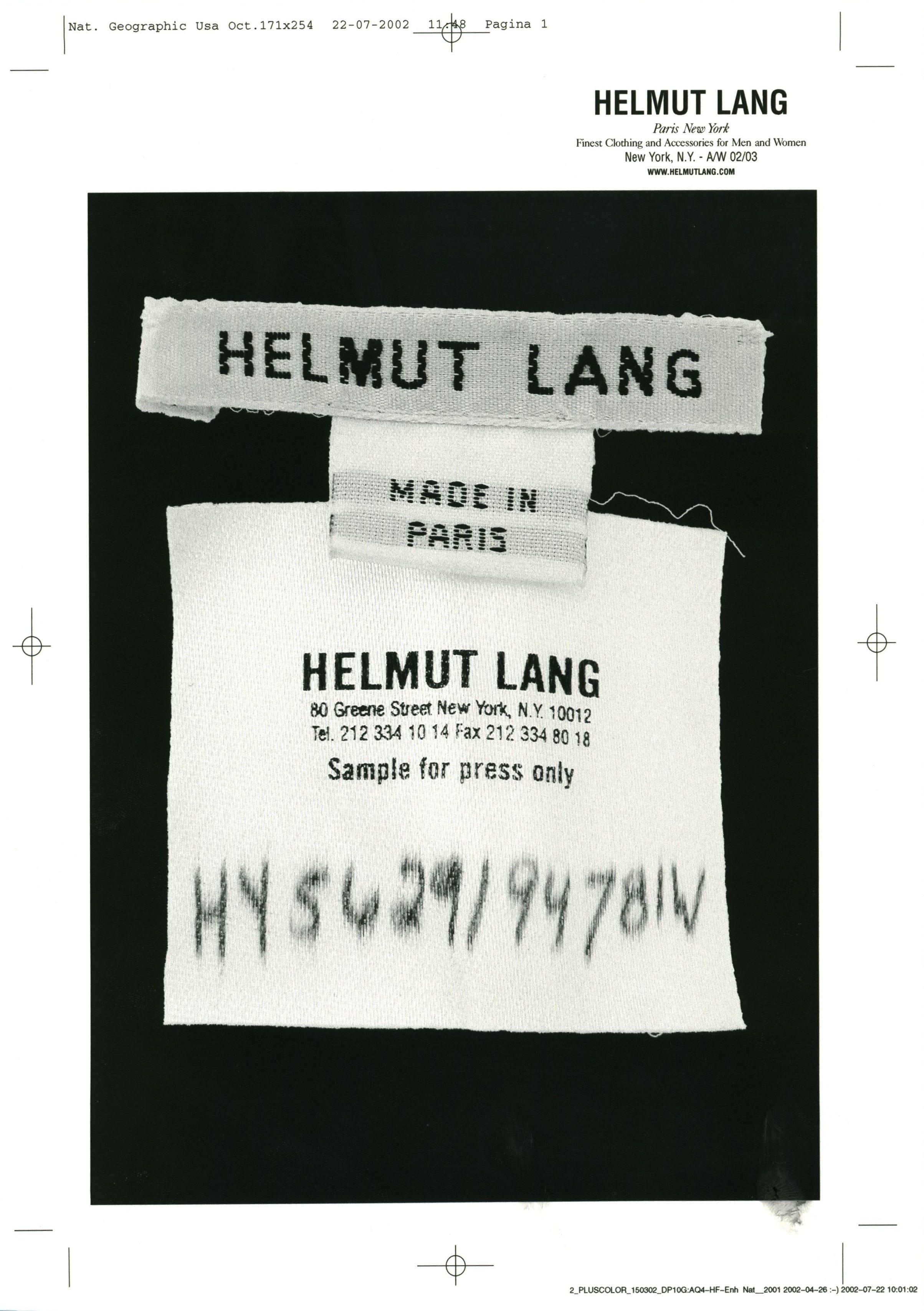 Helmut Lang: Legacy, Language & Reinvention — A Conversation with