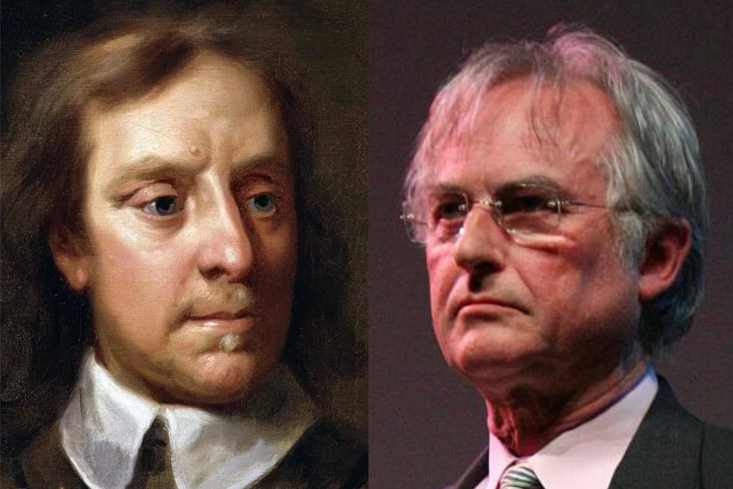 Oliver Cromwell and Richard Dawkins illustrating the tension between faith and rationalism in Britain’s history