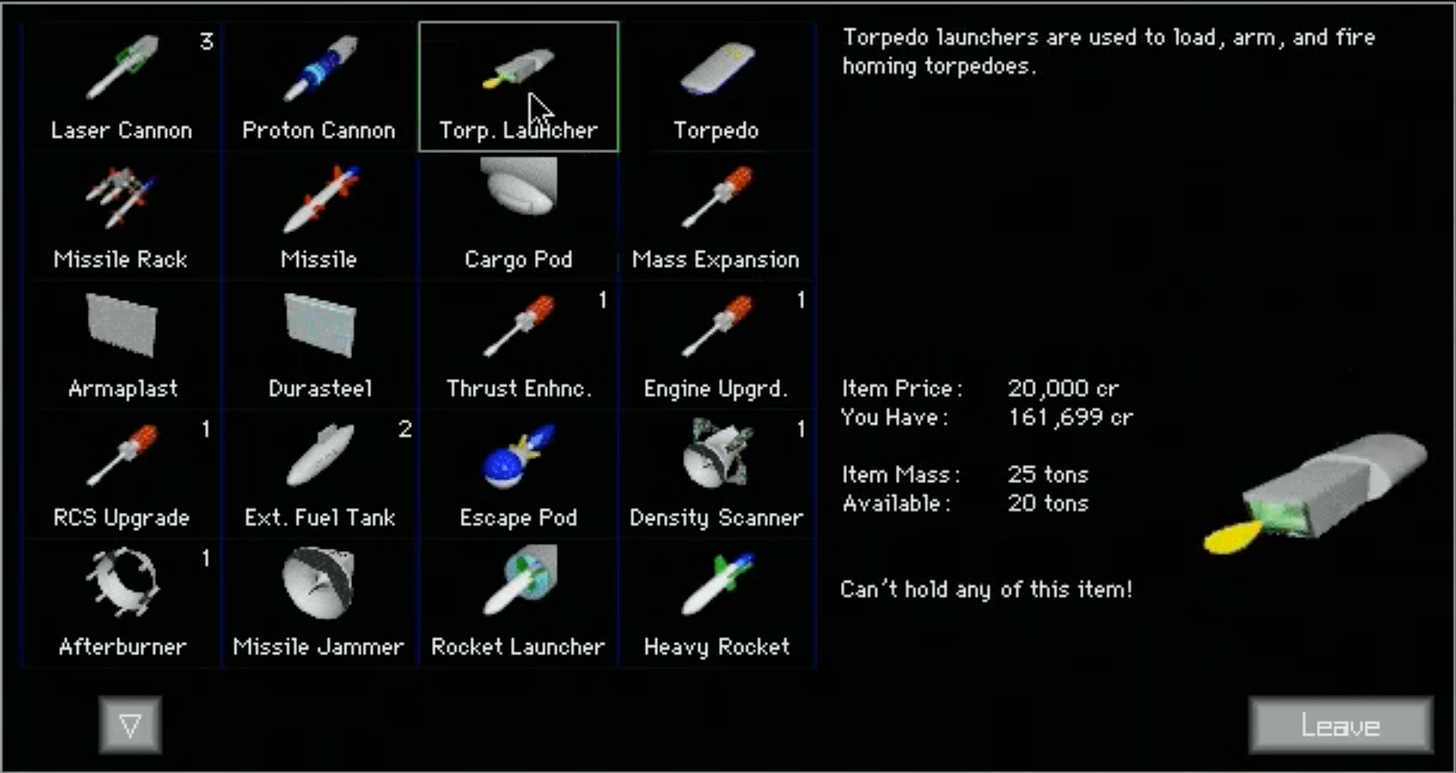 Escape Velocity outfitter Escape Velocity outfitter