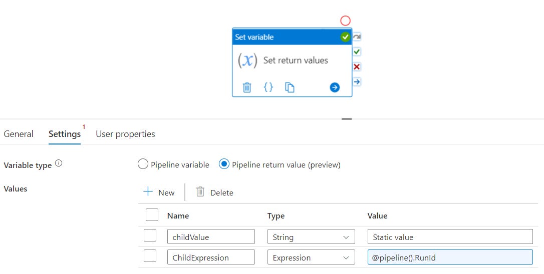 Return values from other pipelines in Synapse Pipelines