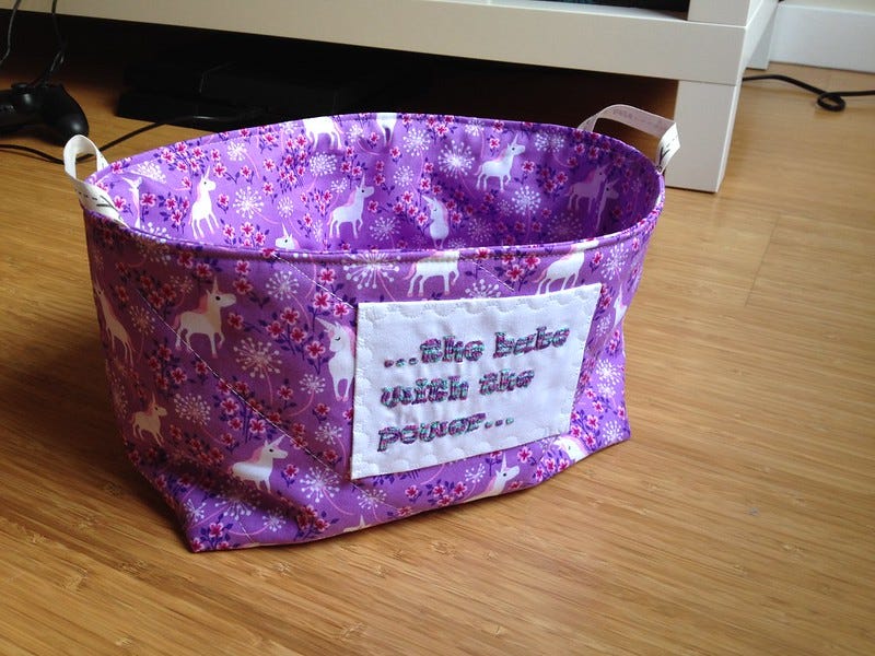 Finished Unicorn Basket Finished Unicorn Basket