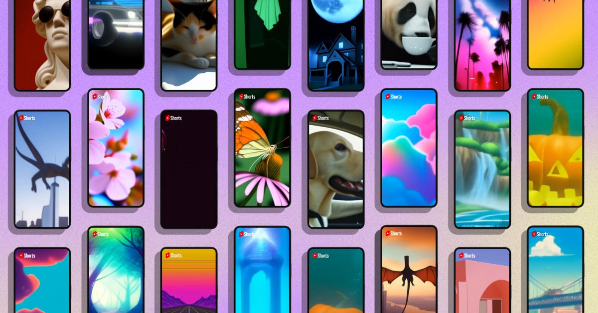 Screens on YouTube with backgrounds created by AI