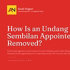 How Is an Undang of Negeri Sembilan Appointed and Removed?