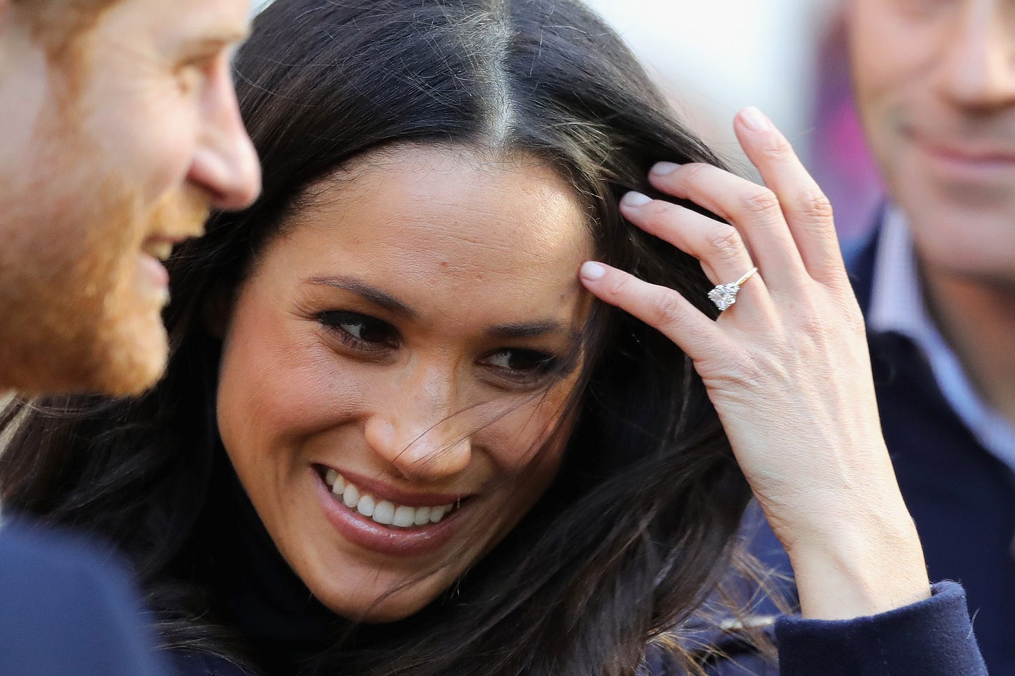 meghan markle wearing engagement ring