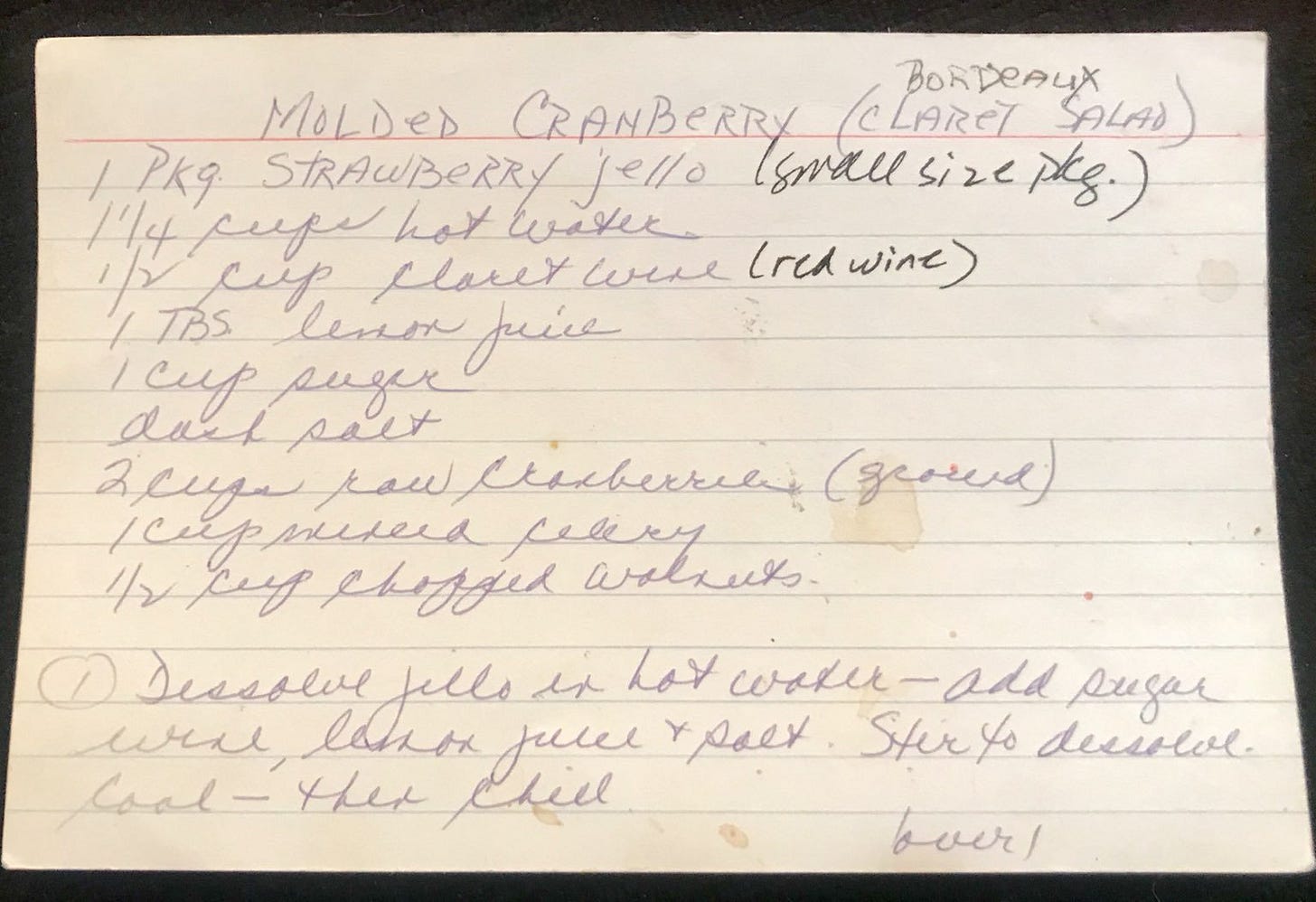 Nani's cranberry mold part 1, typed in text