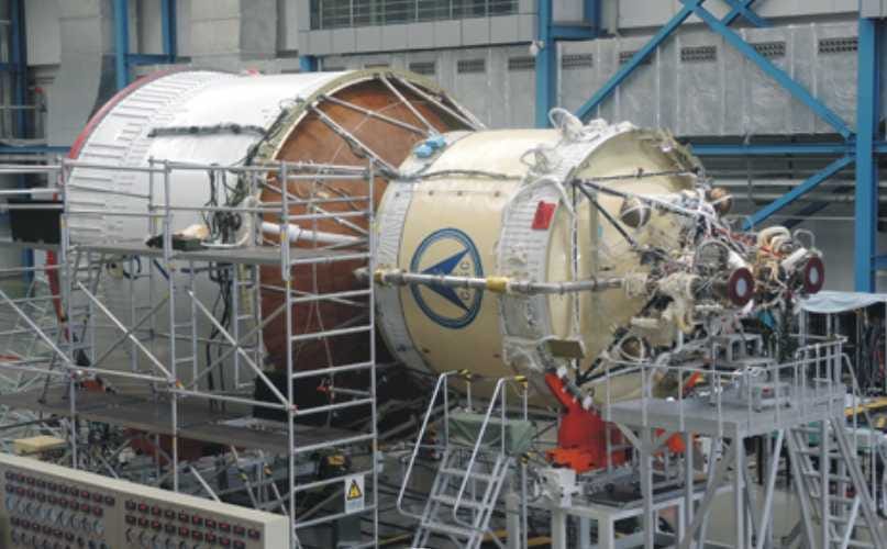 The second-stage of the Long March 5 during assembly in April 2019. ©China Aerospace and Science and Technology Corporation The second-stage of the Long March 5 during assembly in April 2019. ©China Aerospace and Science and Technology Corporation