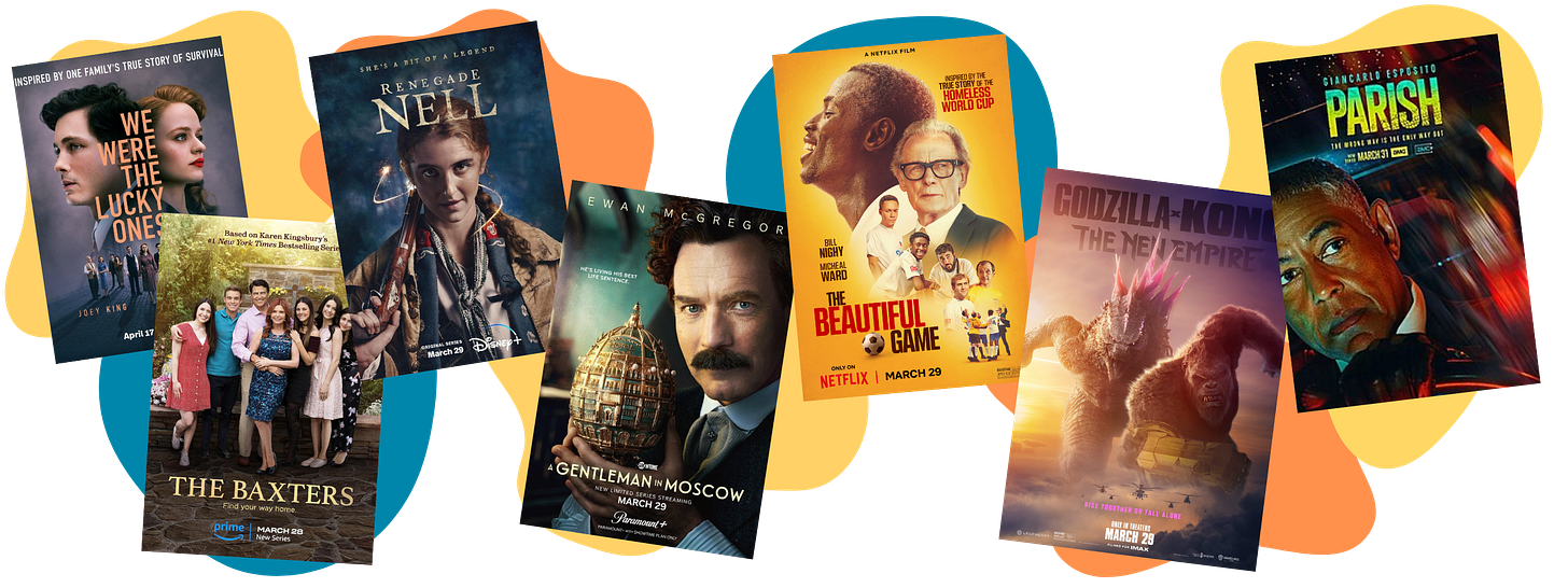 What to watch this week on streaming services and in theaters | March 28 to April 4, 2024