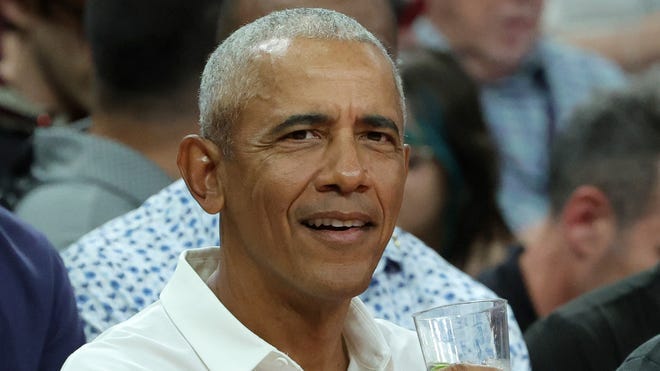 Former President Barack Obama surprises at USA Basketball party