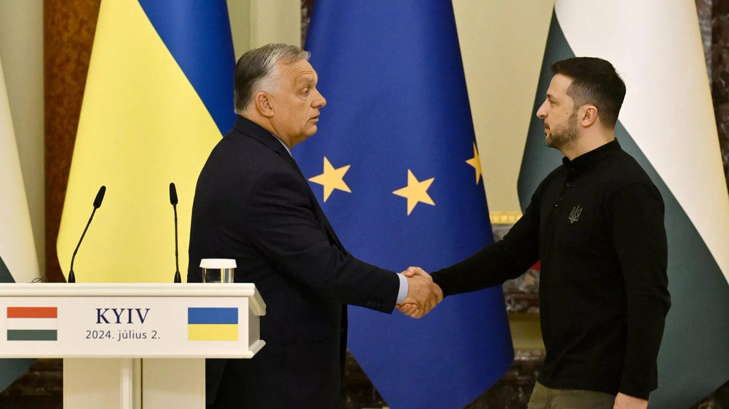 Orbán Viktor Magyarország miniszterelnöke és Vlagyimir Zelenszkij kijevi találkozóján - RIA Novosti, 1920, 2024.02.07.