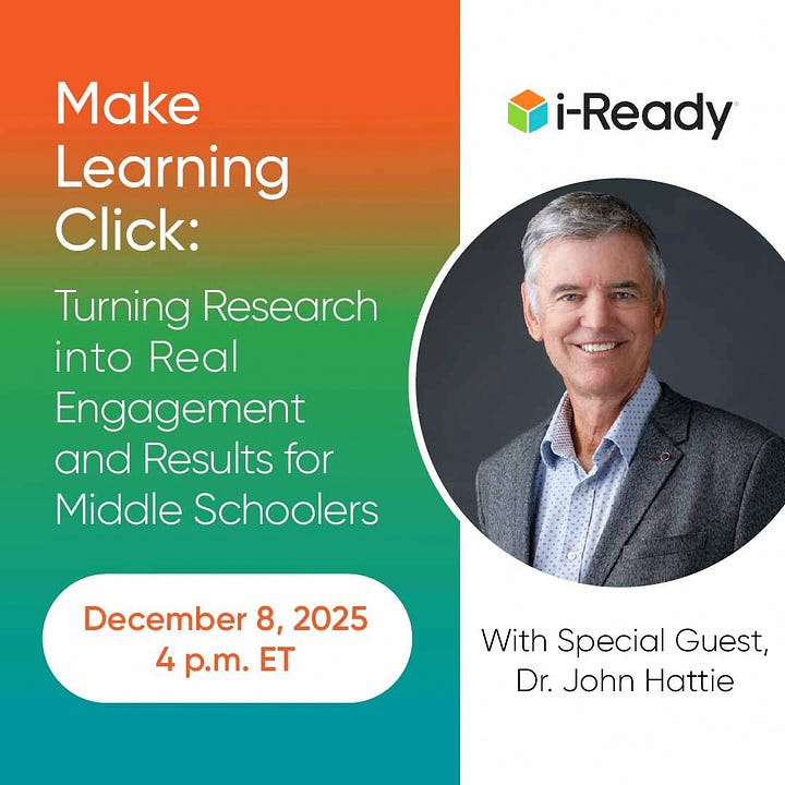 Professor John Hattie shills for i-Ready by Curriculum Associates