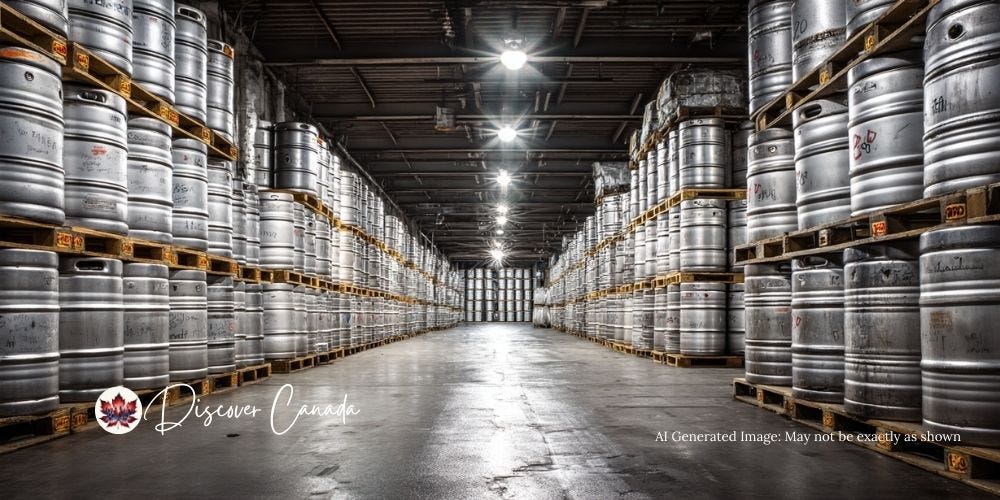 Warehouse with rows of maple syrup barrels in Quebec. Warehouse with rows of maple syrup barrels in Quebec.