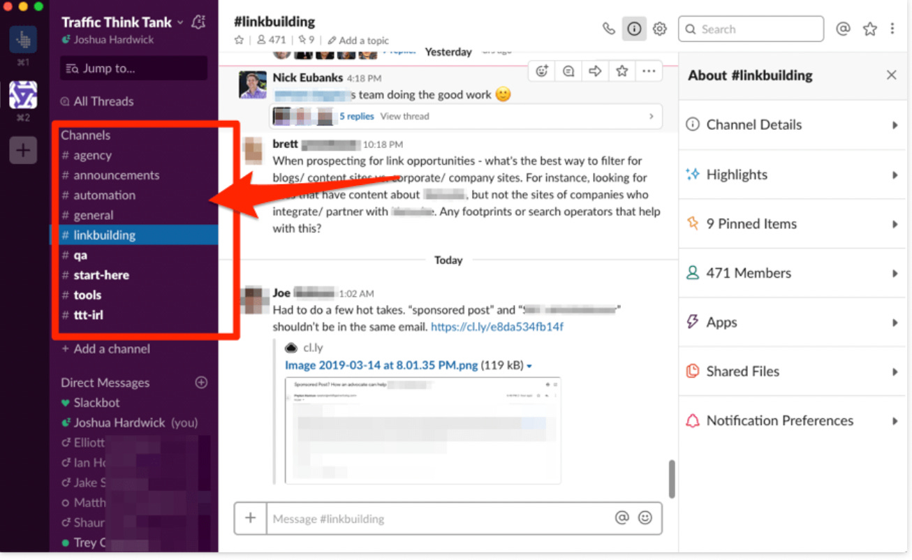 Slack community on SEO & Link building