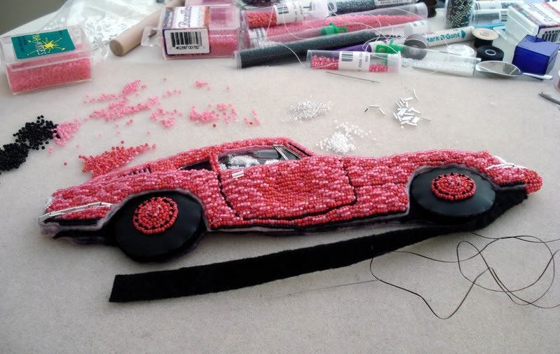 bead-embroidered car bead-embroidered car