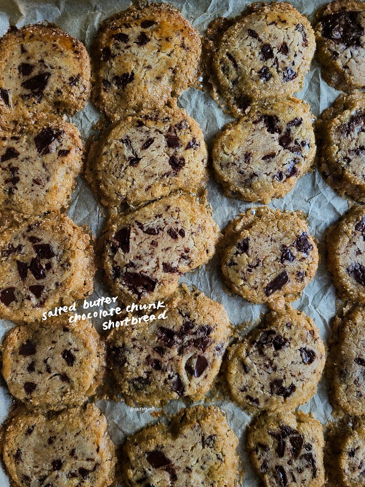 salted butter chocolate chunk shortbread cookies