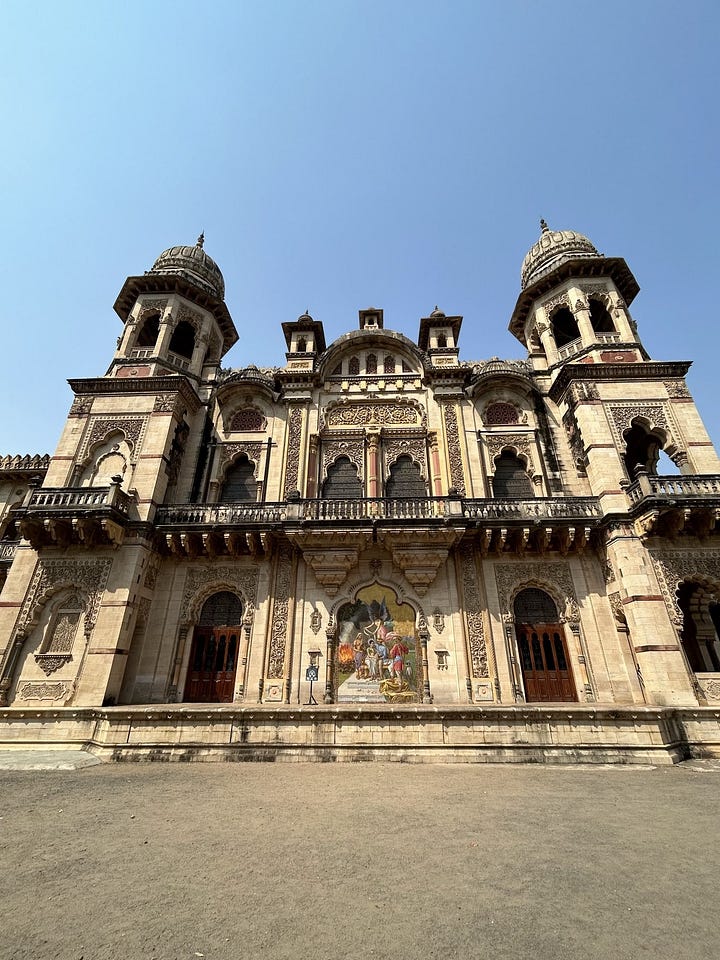 Laxmi Vilas Palace in Baroda (Vadodara), a beautiful example of Indo-Saracenic architecture and the world’s largest private residence
